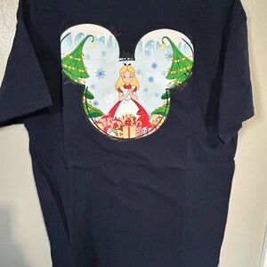 Navy Blue Holiday Tee with Festive Design